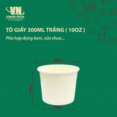 Tô giấy trắng 10oz (300ml)